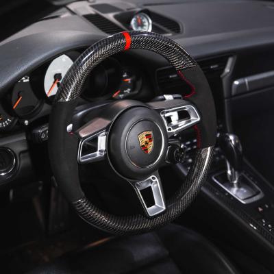 中国 Porsche Series Carbon Fiber Steering Wheel Modification Race Inspired With Shift Paddles 販売のため