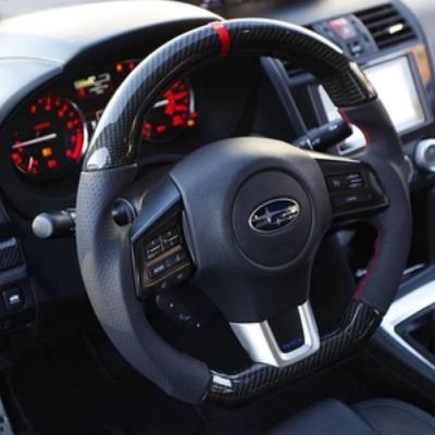 China Subaru Series Black Leather Customized Design Steering Wheel With Smooth Grip Pattern for sale