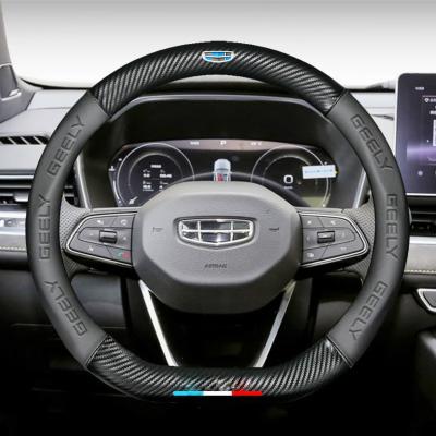 China Geely Series Real Carbon Fiber Steering Wheel Control With Color Match Stitching Te koop