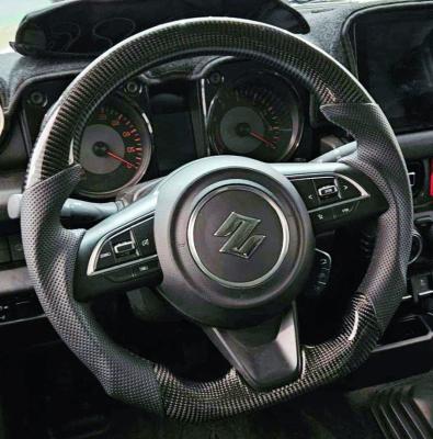 China Suzuki Series Black Carbon Fiber Steering Wheel With Enhanced Grip For Heavy Duty Vehicles Te koop