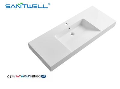 中国 SW6036-1220大型の最上質の石造りの樹脂の洗面器の長方形は光沢のある白い洗浄手洗面器を形づける 販売のため