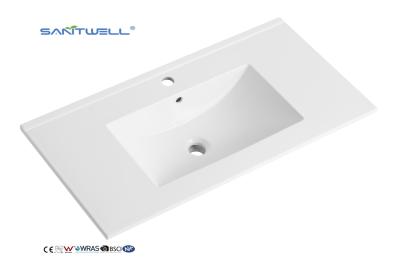 China AC8003-90 China Chaozhou Suppliers Ceramic Cabinet Basins 900MM Length Glossy White Easy Clean for sale