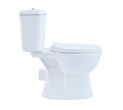 China SH121-P Chaozhou Cheap Price Two Piece Toilets Rimless Flushing WC With PP Soft Closed Seat Cover For Russian Market for sale