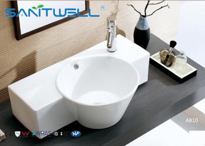 China AB10 Wash Basin White Color Round Counter Top Ceramic Art Basins Vanity Bowl Bathroom for sale