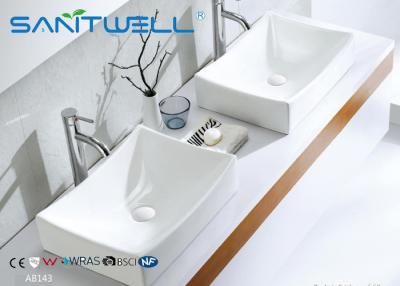 China New Design Square AB143 Above Counter Basin Ceramic Vanity Bowl  510*370*120 mm for sale