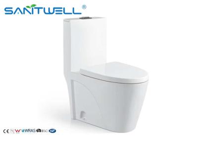 China Modern washdown toilet Round high P trap 180mm ,  white one piece ceramic toilet for sale