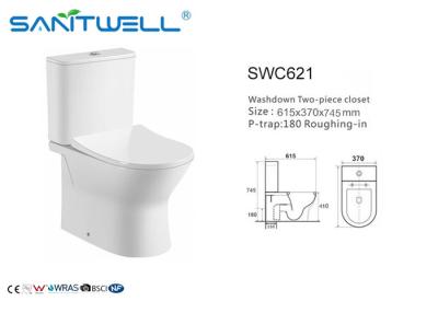 Chine Articles sanitaires en deux pièces de double lavage à grande eau universel de toilette de forme ronde à vendre