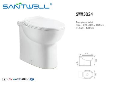 China Chaozhou Popular Models Round P trap Washdown Rimless  WC Back To Wall Toilet for sale
