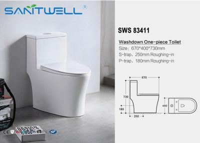China Ceramic bathroom ware S trap single unit toilet , single piece wc for sale