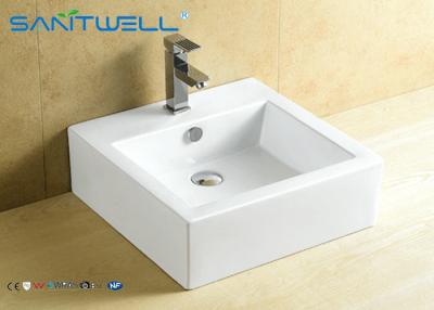 China Square Ceramic Counter Top Wash Basin 470×475×160 Mm With CE Certificate for sale