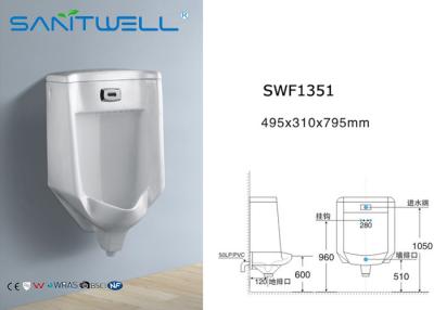 China Gravity cleaning bathroom urinal  white ceramic wall hung , men at urinals for sale