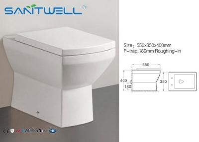 China UK Back to Wall WC Pan Ceramic Toilet 550*350*400 mm SWL0622 modle for sale