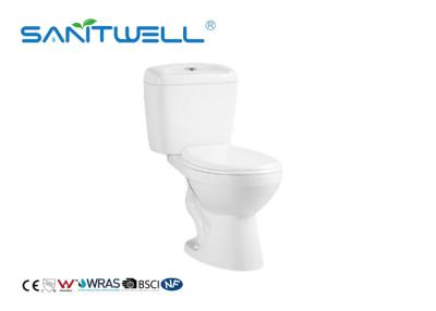 China Two Piece Siphonic Wc Toilet Close Coupled Toilet S Trap CE Certification for sale
