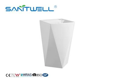 China Luxury Beautiful Appearance Stand Alone Wash Basin / White Pedestal Sink Self Cleaning for sale