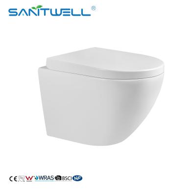 China Chaozhou New Design Water Saving Gravity Flushing Bathroom Wall Hung Toilet for sale