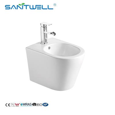 China SWJ0131 Bathroom WC pan White Wall Hung Bidet 480*370*325 mm size , Floor mounted bidet for sale