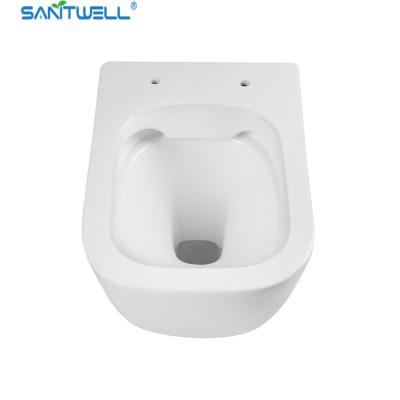 中国 Sanitwell SWJ1225の浴室WCの白い便器の縁なしのフラッシュ 販売のため