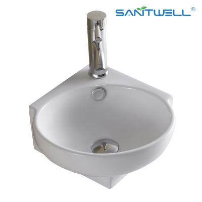 中国 AB8300反対の洗面器の容器の流しの洗面器のカウンタートップの超薄い端の浴室の芸術の洗面器の上の陶磁器の洗面器の白 販売のため