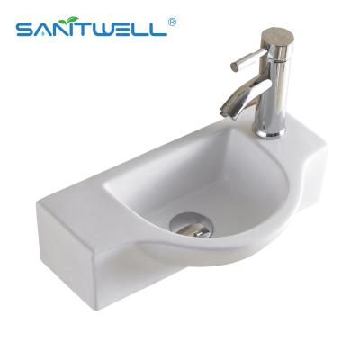 China Bathroom China Above Counter basin Vessel Sink Round Ceramic Basin Wall Mounted Sink AB8316 for sale