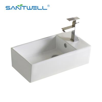 中国 AB8354反対の洗面器の浴室の洗浄手洗面器の上の現代簡単な陶磁器の洗面器のLavabo 販売のため