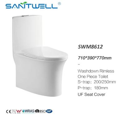 China Sanitary Ware Chaozhou SWM8612 Bathroom Ceramic Tornado one piece Toilet for sale