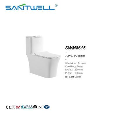 Chine Toilette d'une seule pièce en céramique SWM8615 de carte de travail de cabinet d'aisance de salle de bains sanitaire d'articles à vendre