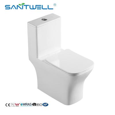 China Einteilige Toilette SWM8617 der keramischen der Toilette SWM8617 Sitzeinzelnen der Toilette Ganzwäsche der runden Form zu verkaufen