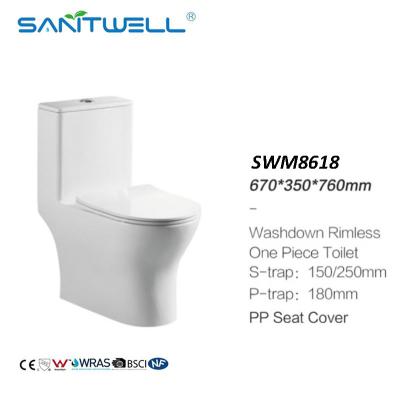 China Popular Styles white washdown one piece western Chaozhou model human toilet closestool SWM8618 for sale