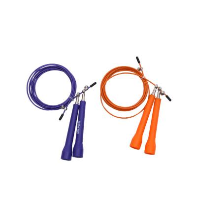 中国 鋼線2.7mmの上塗を施してある適性の省略ロープ、縄跳びに耐える18cmのハンドル 販売のため