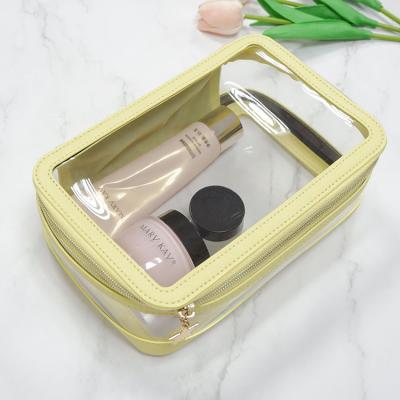 China Waterproof Hot Selling Clear Cosmetic Bag Makeup Organizer Transparent Case PVC Toiletries Pouch for sale