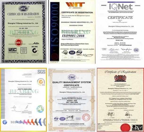 Quality Certificate - Shanghai Yiqiang Industrial Co.,Ltd