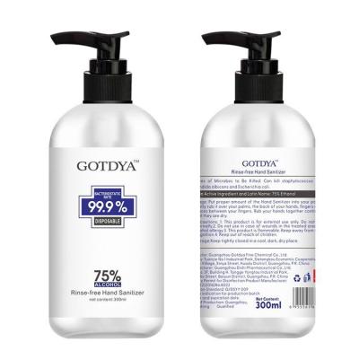 China GOTDYA 300ml Rinse-free Hand sanitizer  In Stock for sale