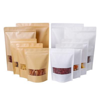 China Matt Laminated Ziplock White Kraft Paper Food Pouches For Coffee Packaging for sale