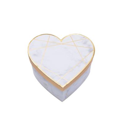 China Heart Shape Marbling Cardboard Paper Gift Box Valentine'S Day Candy Box Set For Lady'S Gift Perfume for sale