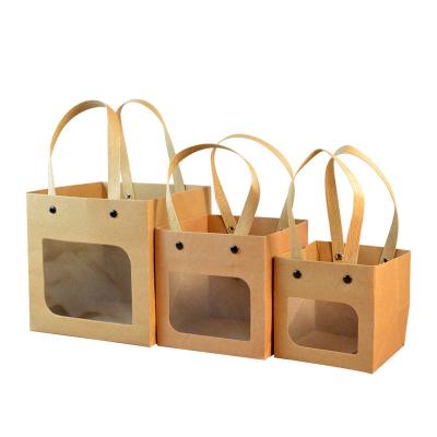 China Square Handbag Cardboard Gift Packaging Box PVC Transparent Window for sale