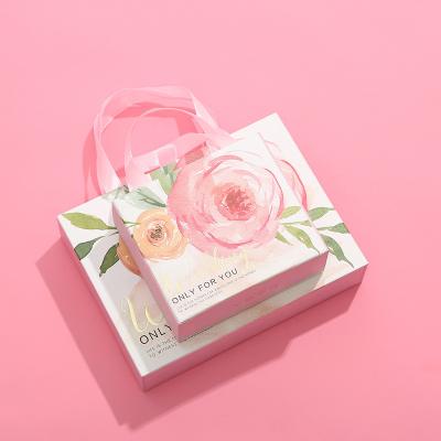 China As caixas de presente de joia de seda cor-de-rosa do lenço aumentam caixa dos cosméticos da mão do retângulo à venda