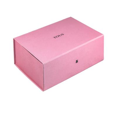 China Pink And Black Cardboard Gift Packaging Box For Earrings Necklace for sale