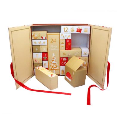 China Simple Cardboard Packaging Box Christmas Gift Advent Calendar Surprise Empty Box for sale