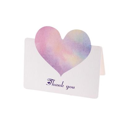 China White Cardboard Thank You Card Heart Shape Decoration Gift Card for sale