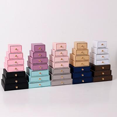 China Drawer Jewelry Packaging Box With Velvet Foam For Earrings Ring Necklace Bracelet Pendant for sale