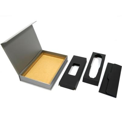 China Impresión personalizada de lujo embalaje negro caja de regalo Clamshell Cajas de regalo plegables magnéticas en venta