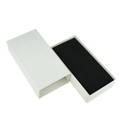 China Custom White Logo Rigid Drawer Box Gift Box For Electric Accessory Gifts Paper Box en venta