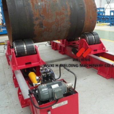 China Lead Screw Adjusting Pipe Welding Rotator 20Tons With Steel Rubber Roller for sale