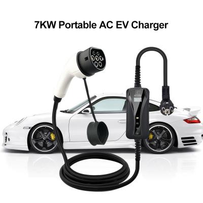 China 8A 7KW Portable EV Car Charger CE Mobile Electric Vehicle Charger for sale
