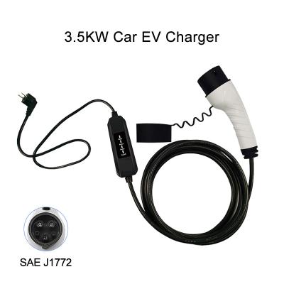 China 3.5KW 16A/32A Car EV Charger Cable 5M For EV US SAE J1772 IP55 for sale