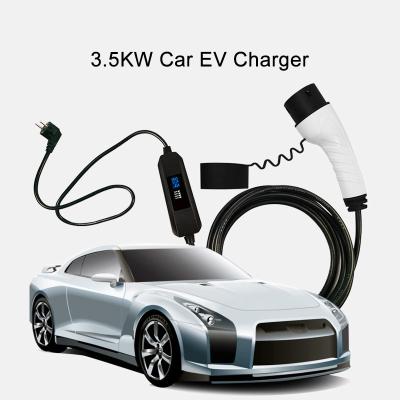 China 3.5KW 16A Portable AC EV Charger LCD For EV US SAE J1772 Type 2 Plug for sale