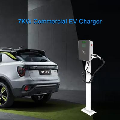 China 7KW CE Business Electric Car Charging Point IP55 In Residential Parking Lots for sale