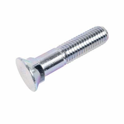 China Grade 12.9 1/2 Inch Thread Plow Bolts White Blue Zinc Alloy Steel for sale
