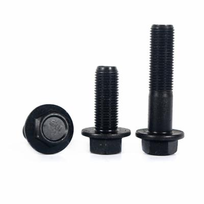 China M10 Black Oxide Finish Coated Hex Flange Bolts DIN 6921 Class 10.9 for sale