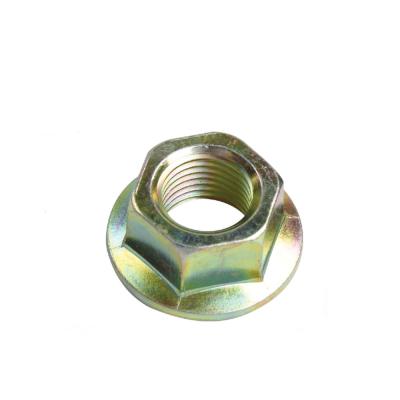 China SAE J995 Gr.8 Non Serrated IFI-145 Fine Thread Hex Flange Nuts Yellow Zinc Plated for sale